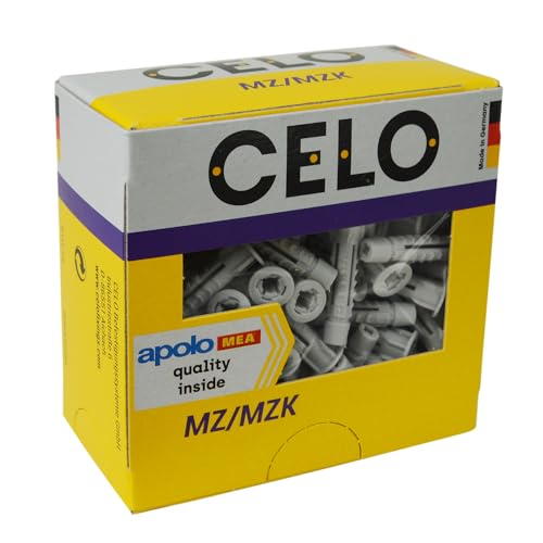 Celo Universaldübel mit Kragen MZK 6x30 - Dübel mit 4-fach Spreizung und Knotenbildung - Mehrzweckdübel, Nylon grau - 100 Stück von CELO