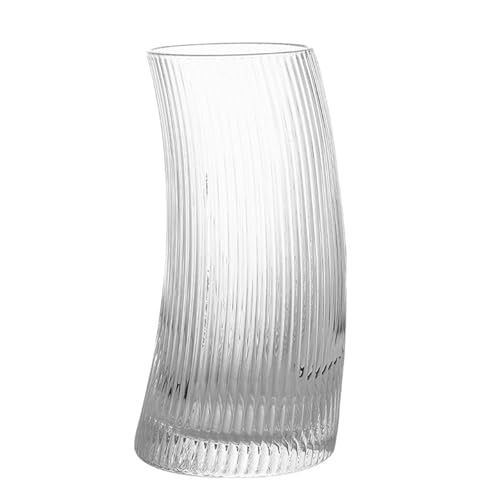Moderne Gebogene Formglas Tasse Rippenglas Clear Trinking Back Cocktails Tasse Getränke Für Heimdekoration Und Tägliche Verwendung von MEAKTSMI