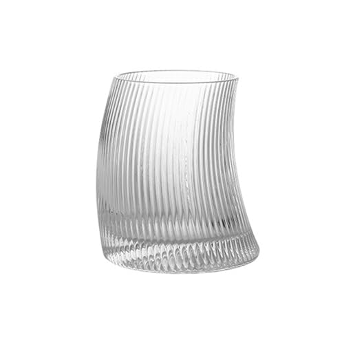 Moderne Gebogene Formglas Tasse Rippenglas Clear Trinking Back Cocktails Tasse Getränke Für Heimdekoration Und Tägliche Verwendung von MEAKTSMI