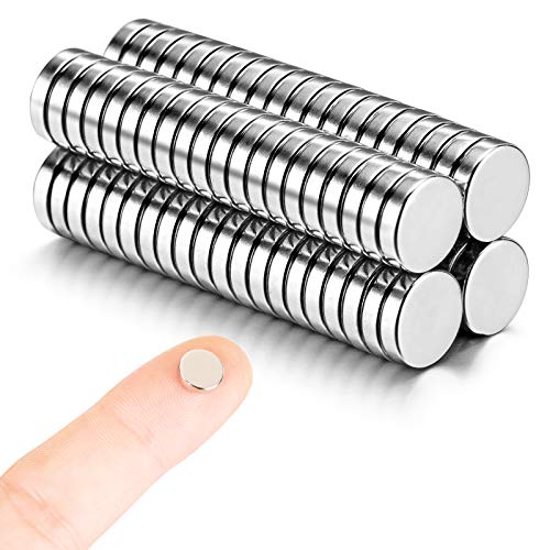 MEALOS Magnete – 80 runde Kühlschrankmagnete – 8 mm x 2 mm zum Basteln – Miniaturen & Papierbasteln – inklusive Aufbewahrungsbox von MEALOS