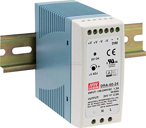 DRA-60-12 - DIN-Schaltnetzteil 60W 90-264VAC/127-370VDC Ausgang 12V-5A - MEAN WELL DRA-60-12 - DIN-Schaltnetzteil 60W 90-264VAC/127-370VDC Ausgang 12V-5A - MEAN WELL von MEAN WELL