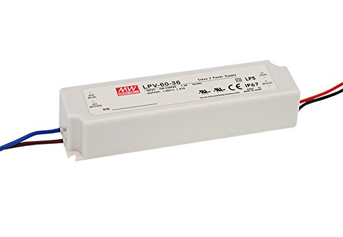 Mean Well LPV-100-5 LED-Trafo, 100 W, 5 V, 12 A, wasserdicht, Wechselstrom - Gleichstrom von MEAN WELL