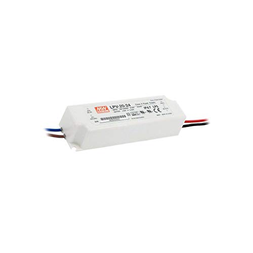 Mean Well LPV-20-24 LED-Trafo, 20 W, 24 V, 0,84 A, wasserdicht, Wechselstrom - Gleichstrom von MEAN WELL