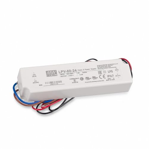Mean Well LPV-60 24 LED Netzteil Trafo 24V/2.5A/60W IP67 LED Trafo für LED Beleuchtung von MEAN WELL