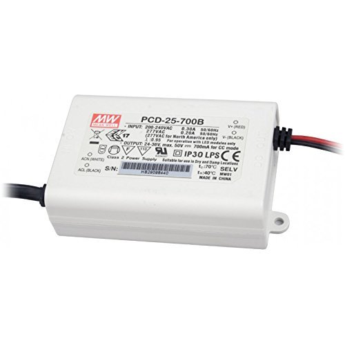 Mean Well PCD-25-700B 25W 700mA Power Supply LED Driver Water & Dust-proof by MEAN WELL von MEAN WELL