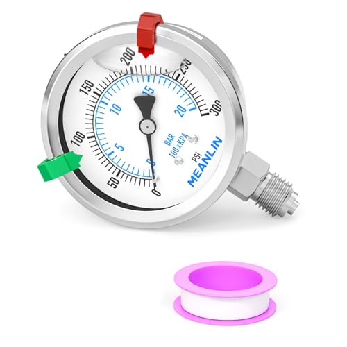 MEANLIN MEASURE 0~20Bar/0~300Psi Flüssigkeitsmanometer Edelstahl mit 316er Edelstahlgelenk 1/4" BSP 2.5" FACE DIAL für Luftkompressor Luftregler Wasserfilter Center Unterbau MEANLIN MEASURE 0~20Bar/0~300Psi Flüssigkeitsmanometer Edelstahl mit 316er Edelstahlgelenk 1/4" BSP 2.5" FACE DIAL für Luftkompressor Luftregler Wasserfilter Center Unterbau von MEANLIN MEASURE