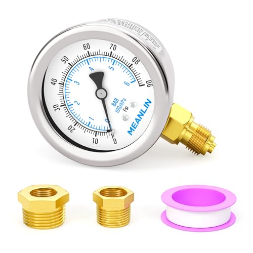 MEANLIN MEASURE 0~6BAR/0~90PSI Trockendruckmanometer Edelstahl 1/8"BSP 2"FACE DIAL Wasserdicht für Brunnen Pumpe Wasser Reifen Wasserdruck Tester Untere Halterung, mit 1/4"BSP und 3/8"BSP Hex Buchse MEANLIN MEASURE 0~6BAR/0~90PSI Trockendruckmanometer Edelstahl 1/8"BSP 2"FACE DIAL Wasserdicht für Brunnen Pumpe Wasser Reifen Wasserdruck Tester Untere Halterung, mit 1/4"BSP und 3/8"BSP Hex Buchse von MEANLIN MEASURE