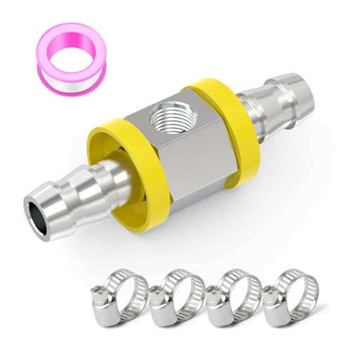 MEANLIN MEASURE 1 x Kraftstoffleitungs-Kraftstoffdruckadapter, 0,95 cm (3/8 Zoll), Widerhaken-Druckverschluss, Edelstahl-T-Fitting Sensoren mit 1/8 NPT-Sensoranschluss, inklusive 4 Klemmen von MEANLIN MEASURE
