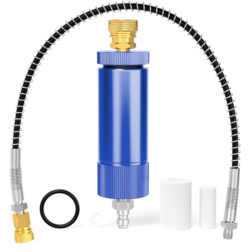 MEANLIN MEASURE 30Mpa Wasser-Öl-Abscheider mit 20-Zoll-Feder flexiblen Schlauch und 8MM & M10 schnelle Verbindung Innengewinde Mutter Kopf für Hochdruck-Luftkompressor-Pumpe blau MEANLIN MEASURE 30Mpa Wasser-Öl-Abscheider mit 20-Zoll-Feder flexiblen Schlauch und 8MM & M10 schnelle Verbindung Innengewinde Mutter Kopf für Hochdruck-Luftkompressor-Pumpe blau von MEANLIN MEASURE