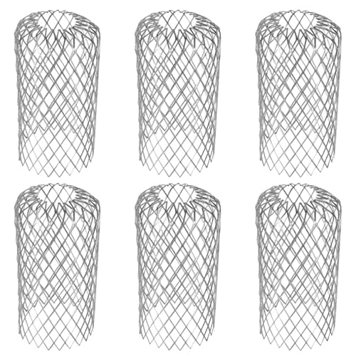 6 Stück Fallrohrschutz, Dachrinnenschutz Aluminium Anti-Rost Rinnensieb, 4,5-8,5 cm, erweiterbarer Regenrohrschutz, Schutzgitter, verstellbares Laubsieb für Dachrohre, Fallrohrabdeckungen zum Auffange von MEAOR
