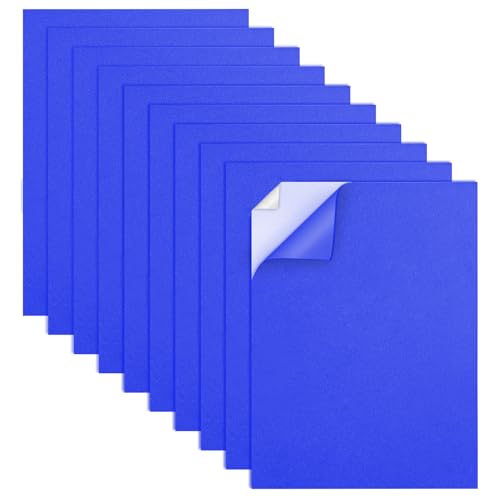 MEARCOOH 10 Stück Moosgummi Selbstklebend 2mm, A4 22cm x 30cm Moosgummi Selbstklebend Blau, Moosgummi Platten Selbstklebend für Bastelarbeiten Fotorahmen Scrapbooking (10 Blätter Blau) von MEARCOOH