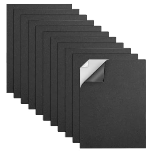 MEARCOOH 10 Stück Selbstklebende Moosgummi Platten Schwarz, A4 22cm x 30cm, 2mm Dick für Bastelarbeiten, Fotorahmen, Scrapbooking (10 Blätter) von MEARCOOH