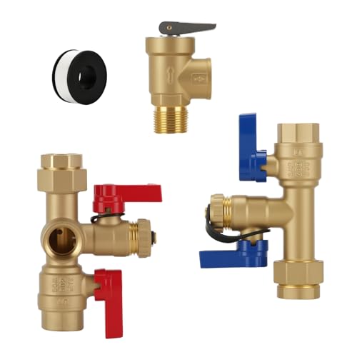 MEASUREMAN 3/4 Zoll IPS Messing Durchlauferhitzer Service Kit - Druckentlastungs- & Isolatorventile für Wartung, Reparatur (schwere Konstruktion) ​ von MEASUREMAN