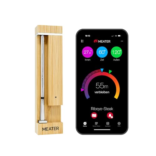 MEATER Pro / 2 Plus: Das Smarte Fleischthermometer der Nächsten Generation | Hitzebeständig bis 550°C | Hohe Reichweite, 100% Wasserdicht, Multi-Sensor Technologie | Küche, BBQ, und Grill von MEATER