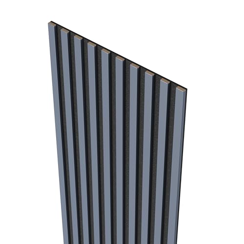 MEBANO. Akustikpaneele auf Schwarzplatte 53 (2x26,5) x 240 cm Wandpaneele Farbe: Arctis Grau MDF Wandverkleidung Innen Moderne Lamellenwand Deko Wand von MEBANO.