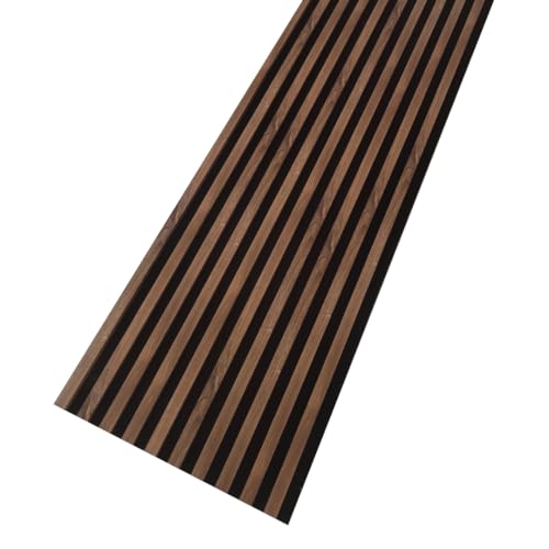 MEBANO. Akustikpaneele auf Schwarzplatte 53 (2x26,5) x 240 cm Wandpaneele Farbe: Eiche Stirling MDF Wandverkleidung Innen Moderne Lamellenwand Deko Wand von MEBANO.