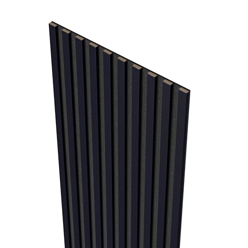 MEBANO. Akustikpaneele auf Schwarzplatte 53 (2x26,5) x 240 cm Wandpaneele Farbe: Indigo Blau MDF Wandverkleidung Innen Moderne Lamellenwand Deko Wand von MEBANO.