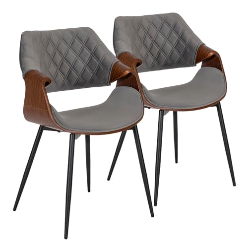 MEBEL ELITE - Esszimmer Stühle in Velourstoff 2er Set - Esszimmerstühle Grau 50 x 86 x 59 [cm] - Küchenstühle Modern - Weiche Esstischstühle - Stabile Essstühle, leicht zu reinigen von MEBEL ELITE