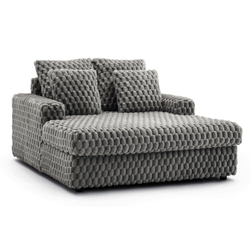 MEBEL ELITE Schlafsessel mit Bettfunktion - Relaxsessel Grau - Kuschel Sessel Wohnzimmer Relax - Fernsehsessel mit 4 Kissen - Lesesessel Bequem, bis zu 125 kg von MEBEL ELITE