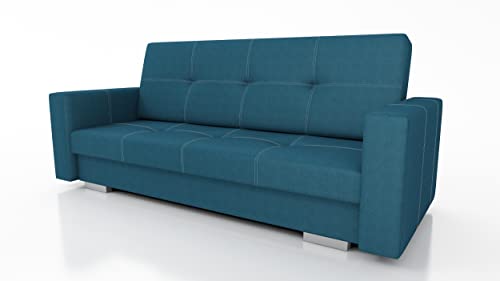 IWMAR MÖBEL Alexia Sofa MIT SCHLAFFUNKTION! 220x90x40 Sofa 3 Sitzer! Best Schlafsofa. Couch mit Bettkasten. Couch Wohnzimmer. Polstermöbel. Möbel mit Schlaffunktion. Bettkasten. (M85) von MEBLE IWMAR