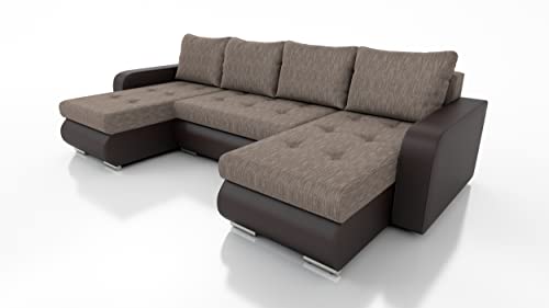 IWMAR MÖBEL Davos ECKSOFA U MIT SCHLAFFUNKTION 300x152x42 Sofa 4 Sitzer! Best Schlafsofa. Eckcouch mit Bettkasten. Couch Wohnzimmer. Polstermöbel. Möbel mit Schlaffunktion. Schlafsofa mit Bettkasten. von MEBLE IWMAR