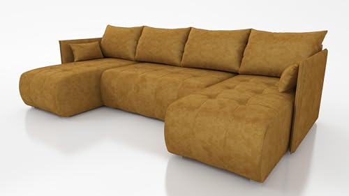 IWMAR MÖBEL Nessa ECKSOFA U MIT SCHLAFFUNKTION! 292x152x40 Sofa 4 Sitzer! Best Schlafsofa. Couch mit Bettkasten. Couch Wohnzimmer. Polstermöbel. Möbel mit Schlaffunktion. Schlafsofa mit Bettkasten. von MEBLE IWMAR