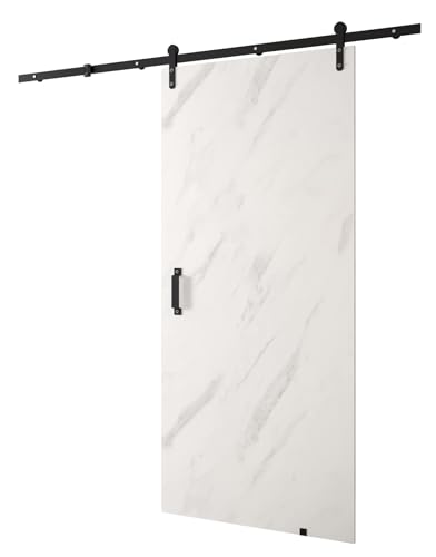 KRYSPOL Schiebetürsystem LOFTIKO 1 Komplett-Set für Schiebetüren, Trennwände Innentüren (Weißer Marmor) von MEBLE KRYSPOL