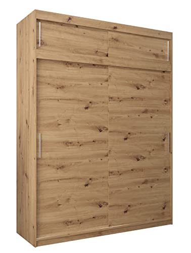 MEBLE KRYSPOL Tokyo 180 Kleiderschrank mit Zwei Schiebetüren für Schlafzimmer – moderner Aufbewahrungsschrank mit Kleiderstange und Regalen – 180x240x62cm - Artisan mit Verlängerung von MEBLE KRYSPOL