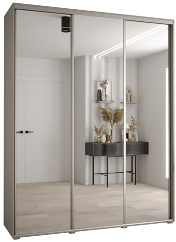 Kleiderschrank mit Spiegel Dakota 2 Garderobenschrank - Schrank Schlafzimmer - Mehrzweckschrank 2 Schiebetüren - Regalen - Flur Möbel - Kleiderstange Schrank - Allzweckschrank - closet - Gaderobe Kleiderschrank mit Spiegel Dakota 2 Garderobenschrank - Schrank Schlafzimmer - Mehrzweckschrank 2 Schiebetüren - Regalen - Flur Möbel - Kleiderstange Schrank - Allzweckschrank - closet - Gaderobe von MEBLE KRYSPOL