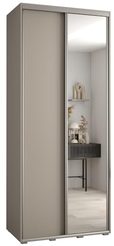 Kleiderschrank mit Spiegel Dakota 3 Garderobenschrank - Schrank Schlafzimmer - Mehrzweckschrank 2 Schiebetüren - Regalen - Flur Möbel - Kleiderstange Schrank - Allzweckschrank - closet - Gaderobe Kleiderschrank mit Spiegel Dakota 3 Garderobenschrank - Schrank Schlafzimmer - Mehrzweckschrank 2 Schiebetüren - Regalen - Flur Möbel - Kleiderstange Schrank - Allzweckschrank - closet - Gaderobe von MEBLE KRYSPOL