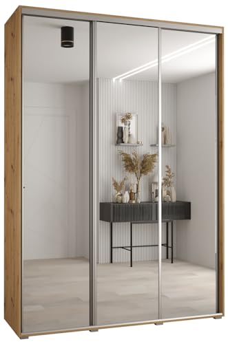 Kleiderschrank mit Spiegel Davos 2 Garderobenschrank - Schrank Schlafzimmer - Mehrzweckschrank 2 Schiebetüren - Regalen - Flur Möbel - Kleiderstange Schrank - Allzweckschrank - closet - Gaderobe Kleiderschrank mit Spiegel Davos 2 Garderobenschrank - Schrank Schlafzimmer - Mehrzweckschrank 2 Schiebetüren - Regalen - Flur Möbel - Kleiderstange Schrank - Allzweckschrank - closet - Gaderobe von MEBLE KRYSPOL