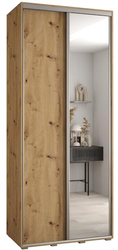 Kleiderschrank mit Spiegel Davos 3 Garderobenschrank - Schrank Schlafzimmer - Mehrzweckschrank 2 Schiebetüren - Regalen - Flur Möbel - Kleiderstange Schrank - Allzweckschrank - closet - Gaderobe Kleiderschrank mit Spiegel Davos 3 Garderobenschrank - Schrank Schlafzimmer - Mehrzweckschrank 2 Schiebetüren - Regalen - Flur Möbel - Kleiderstange Schrank - Allzweckschrank - closet - Gaderobe von MEBLE KRYSPOL