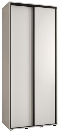 MEBLE KRYSPOL Davos 1 100 Schlafzimmerschrank mit Zwei Schiebetüren - Moderner Kleiderschrank mit Kleiderstange und Regalen - 235,2x100x60 cm - Weiß Weiß Schwarz MEBLE KRYSPOL Davos 1 100 Schlafzimmerschrank mit Zwei Schiebetüren - Moderner Kleiderschrank mit Kleiderstange und Regalen - 235,2x100x60 cm - Weiß Weiß Schwarz von MEBLE KRYSPOL