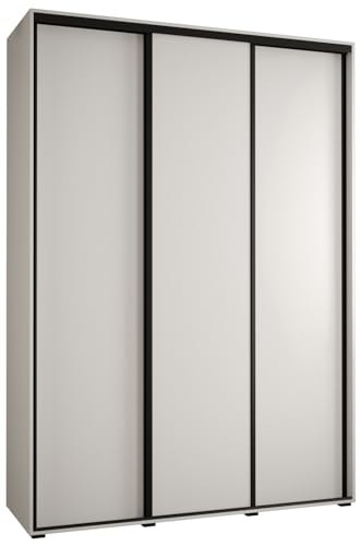MEBLE KRYSPOL Davos 1 170 Schlafzimmerschrank mit DREI Schiebetüren - Moderner Kleiderschrank mit Kleiderstange und Regalen - 235,2x170x60 cm - Weiß Weiß Schwarz MEBLE KRYSPOL Davos 1 170 Schlafzimmerschrank mit DREI Schiebetüren - Moderner Kleiderschrank mit Kleiderstange und Regalen - 235,2x170x60 cm - Weiß Weiß Schwarz von MEBLE KRYSPOL