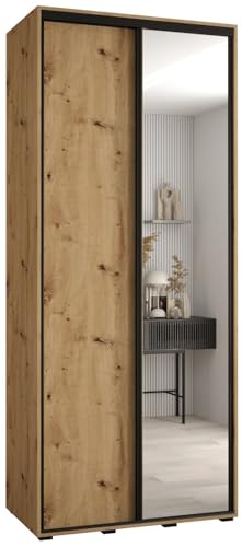 Kleiderschrank mit Spiegel Davos 3 Garderobenschrank - Schrank Schlafzimmer - Mehrzweckschrank 2 Schiebetüren - Regalen - Flur Möbel - Kleiderstange Schrank - Allzweckschrank - closet - Gaderobe Kleiderschrank mit Spiegel Davos 3 Garderobenschrank - Schrank Schlafzimmer - Mehrzweckschrank 2 Schiebetüren - Regalen - Flur Möbel - Kleiderstange Schrank - Allzweckschrank - closet - Gaderobe von MEBLE KRYSPOL