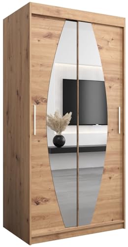 MEBLE KRYSPOL Elypse 100 Schlafzimmerschrank mit Zwei Schiebetüren, Spiegel, Kleiderstange und Regalen – 100x200x62cm - Artisan MEBLE KRYSPOL Elypse 100 Schlafzimmerschrank mit Zwei Schiebetüren, Spiegel, Kleiderstange und Regalen – 100x200x62cm - Artisan von MEBLE KRYSPOL