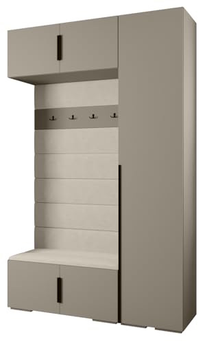 MEBLE KRYSPOL Inova 1 Möbelset - Moderne Garderobe - für Schlafzimmer, Wohnzimmer, Flur, Kinderzimmer - Ankleidemöbel - 236,7x150x47cm - Kaschmir, Paneele Manila 02, Handgriff Schwarz MEBLE KRYSPOL Inova 1 Möbelset - Moderne Garderobe - für Schlafzimmer, Wohnzimmer, Flur, Kinderzimmer - Ankleidemöbel - 236,7x150x47cm - Kaschmir, Paneele Manila 02, Handgriff Schwarz von MEBLE KRYSPOL