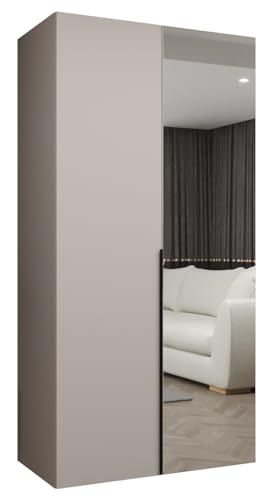 MEBLE KRYSPOL - Kleiderschrank mit Spiegel - Drehtürenschrank - Schrank 100 x 202 x 52 cm - Garderobenschrank Schlafzimmer, Flur, Jugendzimmer - Kaschmir, Griff Schwarz - Alicante 2 MEBLE KRYSPOL - Kleiderschrank mit Spiegel - Drehtürenschrank - Schrank 100 x 202 x 52 cm - Garderobenschrank Schlafzimmer, Flur, Jugendzimmer - Kaschmir, Griff Schwarz - Alicante 2 von MEBLE KRYSPOL