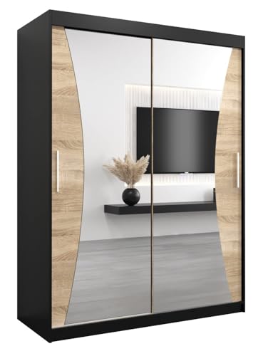 MEBLE KRYSPOL Kleiderschrank mit Spiegel Monaco - Garderobenschrank - Schrank Schlafzimmer - Mehrzweckschrank Zwei Schiebetüren - Regalen - Flur Möbel - Kleiderstange Schrank - Allzweckschrank MEBLE KRYSPOL Kleiderschrank mit Spiegel Monaco - Garderobenschrank - Schrank Schlafzimmer - Mehrzweckschrank Zwei Schiebetüren - Regalen - Flur Möbel - Kleiderstange Schrank - Allzweckschrank von MEBLE KRYSPOL