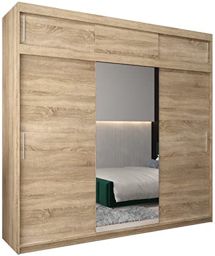 MEBLE KRYSPOL Kleiderschrank mit Spiegel Tokyo 1 - Garderobenschrank - Schrank Schlafzimmer - Mehrzweckschrank DREI Schiebetüren - Regalen - Flur Möbel - Kleiderstange Schrank - Allzweckschrank MEBLE KRYSPOL Kleiderschrank mit Spiegel Tokyo 1 - Garderobenschrank - Schrank Schlafzimmer - Mehrzweckschrank DREI Schiebetüren - Regalen - Flur Möbel - Kleiderstange Schrank - Allzweckschrank von MEBLE KRYSPOL