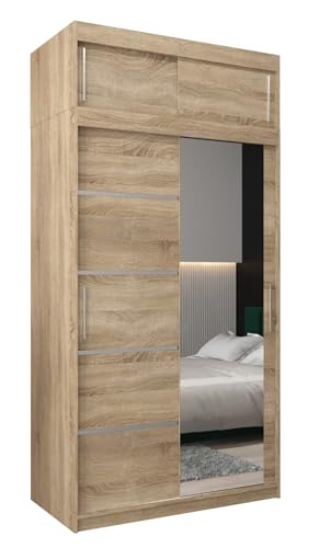 MEBLE KRYSPOL Kleiderschrank mit Spiegel Verona 2 - Garderobenschrank - Schrank Schlafzimmer - Mehrzweckschrank Zwei Schiebetüren - Regalen - Flur Möbel - Kleiderstange Schrank - Allzweckschrank MEBLE KRYSPOL Kleiderschrank mit Spiegel Verona 2 - Garderobenschrank - Schrank Schlafzimmer - Mehrzweckschrank Zwei Schiebetüren - Regalen - Flur Möbel - Kleiderstange Schrank - Allzweckschrank von MEBLE KRYSPOL