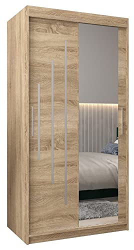 MEBLE KRYSPOL Kleiderschrank mit Spiegel York 2 - Garderobenschrank - Schrank Schlafzimmer - Mehrzweckschrank Zwei Schiebetüren - Regalen - Flur Möbel - Kleiderstange Schrank - Allzweckschrank MEBLE KRYSPOL Kleiderschrank mit Spiegel York 2 - Garderobenschrank - Schrank Schlafzimmer - Mehrzweckschrank Zwei Schiebetüren - Regalen - Flur Möbel - Kleiderstange Schrank - Allzweckschrank von MEBLE KRYSPOL