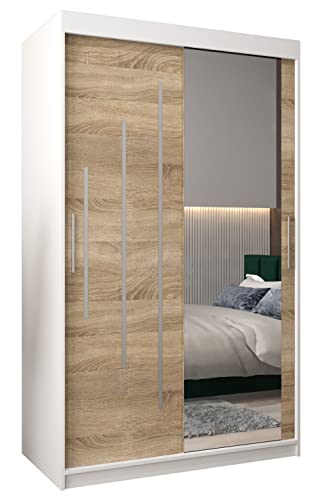 MEBLE KRYSPOL Kleiderschrank mit Spiegel York 2 - Garderobenschrank - Schrank Schlafzimmer - Mehrzweckschrank Zwei Schiebetüren - Regalen - Flur Möbel - Kleiderstange Schrank - Allzweckschrank MEBLE KRYSPOL Kleiderschrank mit Spiegel York 2 - Garderobenschrank - Schrank Schlafzimmer - Mehrzweckschrank Zwei Schiebetüren - Regalen - Flur Möbel - Kleiderstange Schrank - Allzweckschrank von MEBLE KRYSPOL