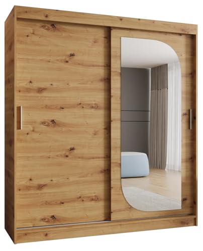 MEBLE KRYSPOL Lucy 180 Kleiderschrank mit Zwei Schiebetüren für Schlafzimmer – moderner Aufbewahrungsschrank mit Kleiderstange und Regalen – 180x200x62cm - Artisan MEBLE KRYSPOL Lucy 180 Kleiderschrank mit Zwei Schiebetüren für Schlafzimmer – moderner Aufbewahrungsschrank mit Kleiderstange und Regalen – 180x200x62cm - Artisan von MEBLE KRYSPOL