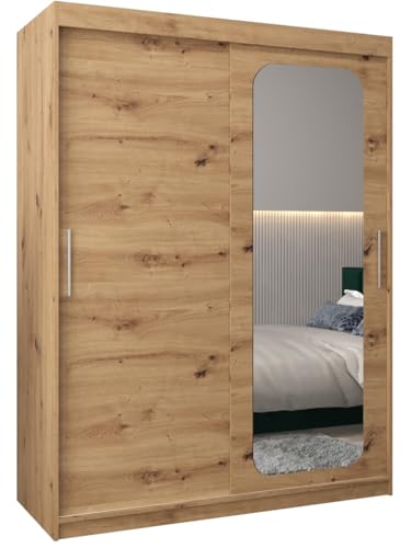 MEBLE KRYSPOL Promo 2 150 Schlafzimmerschrank mit Zwei Schiebetüren, Spiegel, Kleiderstange und Regalen – 150x200x62cm - Artisan MEBLE KRYSPOL Promo 2 150 Schlafzimmerschrank mit Zwei Schiebetüren, Spiegel, Kleiderstange und Regalen – 150x200x62cm - Artisan von MEBLE KRYSPOL