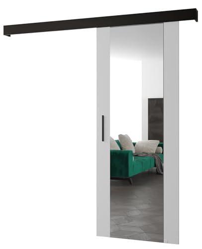 MEBLE KRYSPOL Salwador 2 Schiebetürsystem mit Schienenkappe und Spiegel - Innenwand-Schiebetüren - Solide Konstruktion - 80x204 cm - Weiß Schwarz Schwarz MEBLE KRYSPOL Salwador 2 Schiebetürsystem mit Schienenkappe und Spiegel - Innenwand-Schiebetüren - Solide Konstruktion - 80x204 cm - Weiß Schwarz Schwarz von MEBLE KRYSPOL