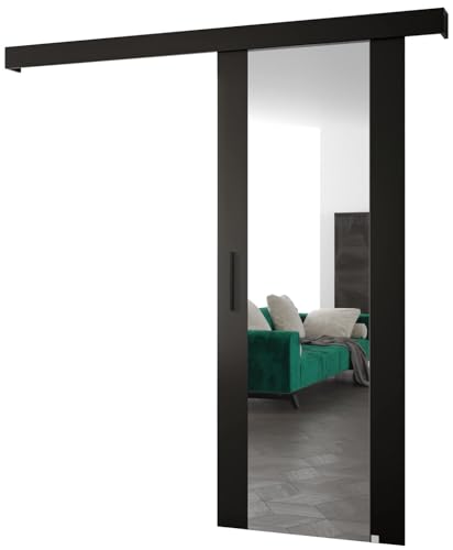 MEBLE KRYSPOL Salwador 2 Schiebetürsystem mit Schienenkappe und Spiegel - Innenwand-Schiebetüren - Solide Konstruktion - 90x204 cm - Schwarz Schwarz Schwarz MEBLE KRYSPOL Salwador 2 Schiebetürsystem mit Schienenkappe und Spiegel - Innenwand-Schiebetüren - Solide Konstruktion - 90x204 cm - Schwarz Schwarz Schwarz von MEBLE KRYSPOL