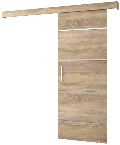 MEBLE KRYSPOL Salwador 4 Schiebetürsystem mit Schienenabdeckung - Zierstreifen - Wandschiebetüren für Innenräume - Loftartige Einbautüren - Solide Konstruktion - 90 x 204 cm - Sonoma MEBLE KRYSPOL Salwador 4 Schiebetürsystem mit Schienenabdeckung - Zierstreifen - Wandschiebetüren für Innenräume - Loftartige Einbautüren - Solide Konstruktion - 90 x 204 cm - Sonoma von MEBLE KRYSPOL