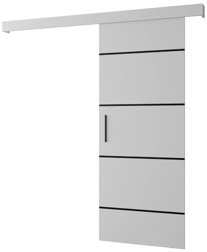 Schiebetür Komplettset - Schiebetürsystem Salwador 4 - Schiebetüren - Trennwände - Raumteiler - Innentüren, Tür 70x204 cm - Schiebetür Schiene - Zimmertür mit Schiebetür Griff - Saloontür von MEBLE KRYSPOL