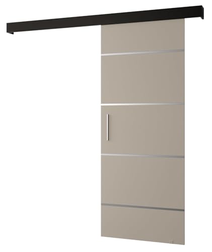 Schiebetür Komplettset - Schiebetürsystem Salwador 4 - Schiebetüren - Trennwände - Raumteiler - Innentüren, Tür 80x204 cm - Schiebetür Schiene - Zimmertür mit Schiebetür Griff - Saloontür von MEBLE KRYSPOL